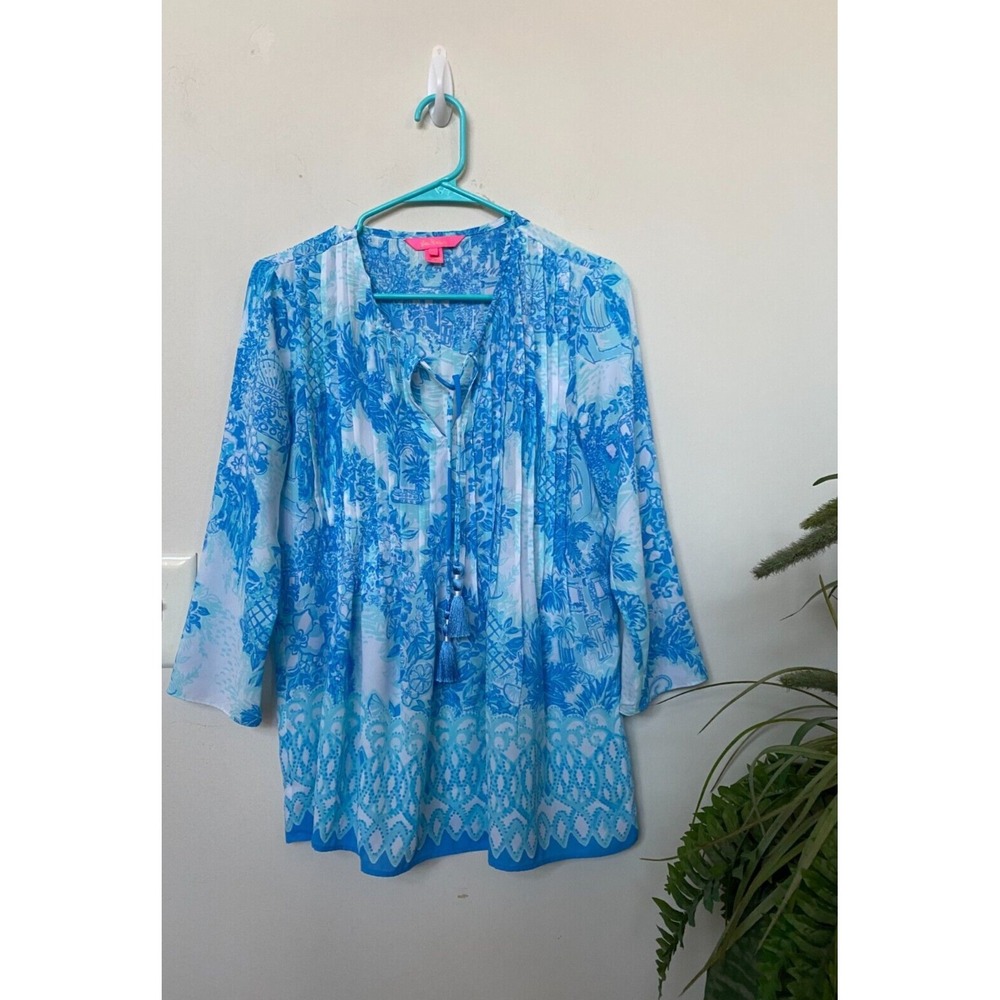 Lilly Pulitzer Marlina Tunic Top in Toile Me About It Size XS EUC! Retail $158